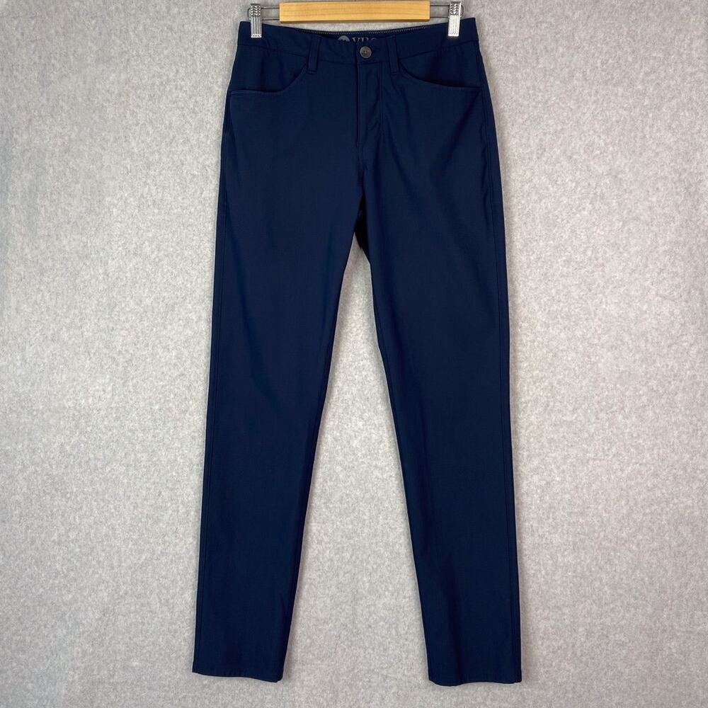 Vuori Mens 28 Meta Pant Athletic Slim Fit Navy Blue